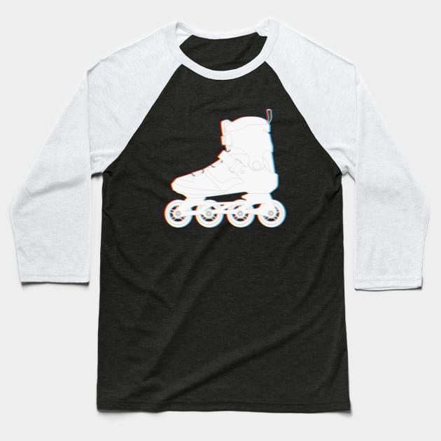 Rollerbla glitch design - Dynamic rollerblade and Inline skate Baseball T-Shirt by Whiterai